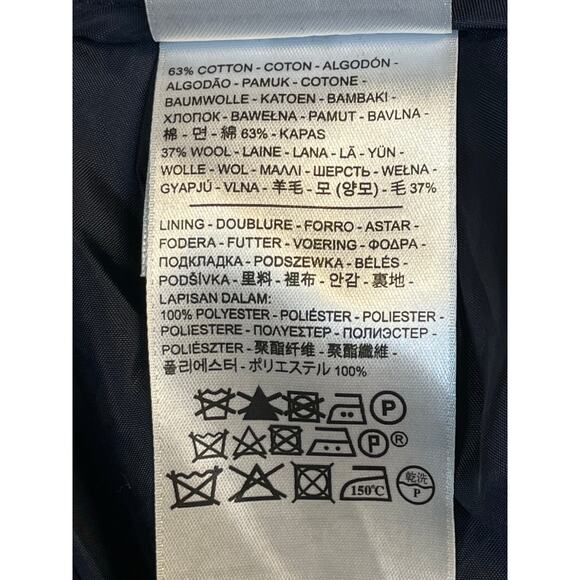 Levi’s Women’s Navy Gray Cotton Wool Blend Pleated Pocket Twee Academia Skirt 31 - Picture 7 of 8